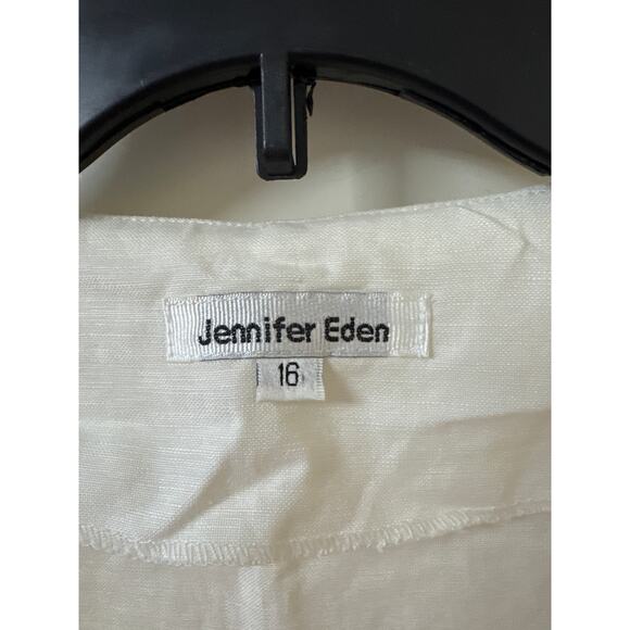 Jennifer Eden Size 16, 55% Linen Sleeveless Top Darts Hidden Zipper on the Side - Picture 2 of 7